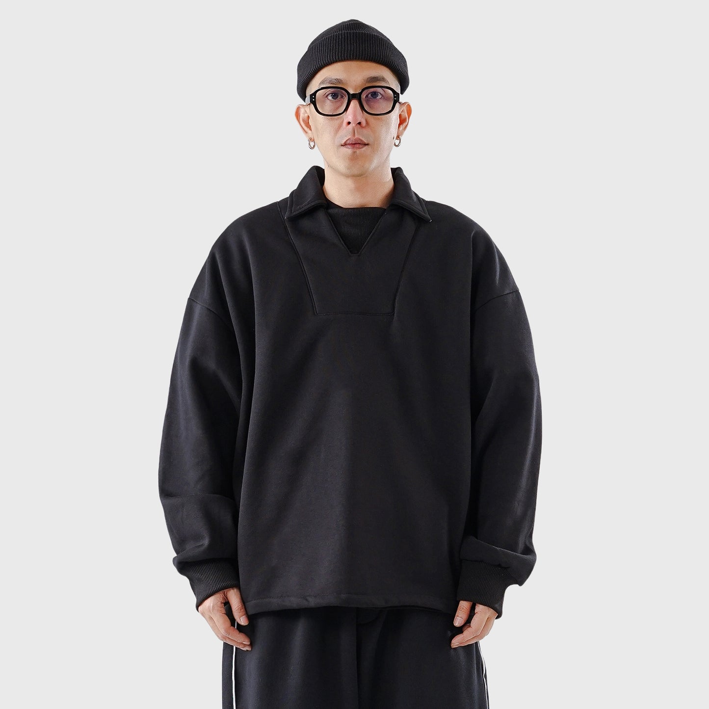 Noforty Project Oversize Sweater Rugby Malfin Black