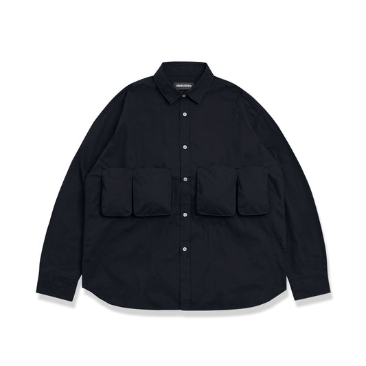 Noforty Project Oversize Boxy Long Shirt Furrel Black