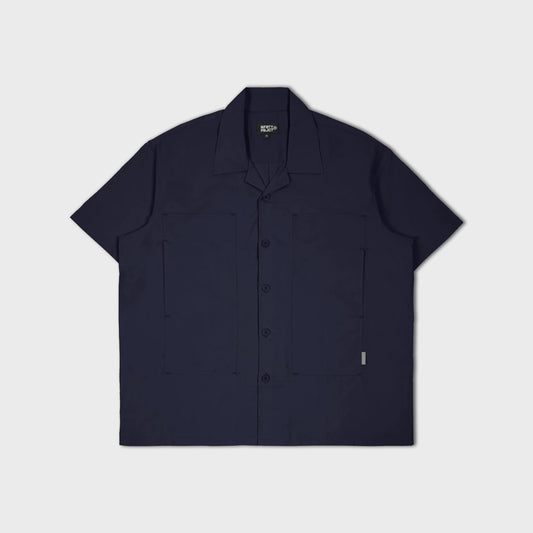 Kemeja Bowling Oversize Yaba Shirt Navy Blue